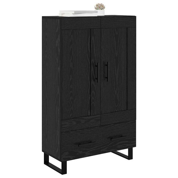 vidaXL Haut Armoire Ch&ecirc;ne noir 69,5 x 31 x 115 cm Bois d'ing&eacute;nierie