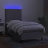 vidaXL Sommier &agrave; lattes de lit avec matelas et LED Gris clair 80x200cm