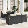 vidaXL Ensemble de canap&eacute; de jardin 6 pcs Noir Poly Rattan