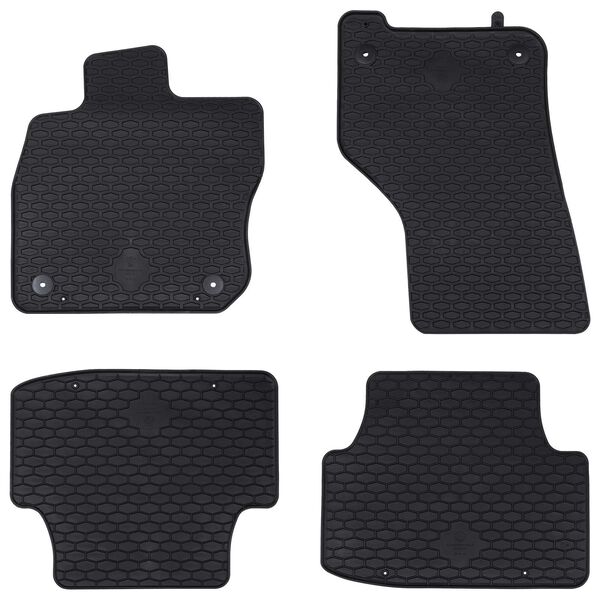 vidaXL Tapis de voiture 4 pcs Noir Caoutchouc