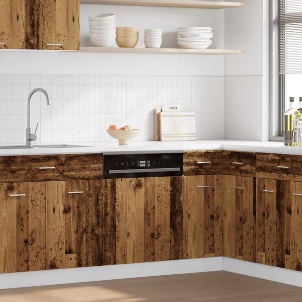 vidaXL Panneau de lave-vaisselle "Lyon" vieux bois bois d'ingénierie