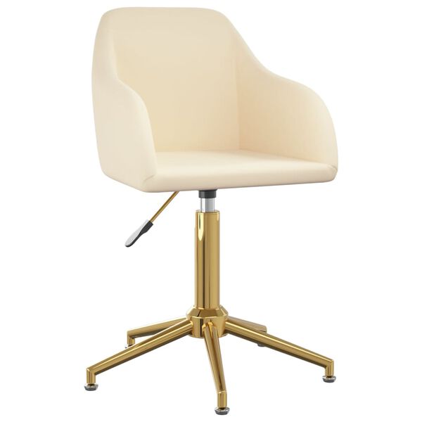 vidaXL Chaises pivotantes &agrave; manger lot de 6 cr&egrave;me velours