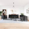 vidaXL Ensemble de canapé Chesterfield et traversins 3pcs noir velours