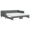vidaXL Lit de jour avec gigogne et matelas gris fonc&eacute; 90x200 cm tissu