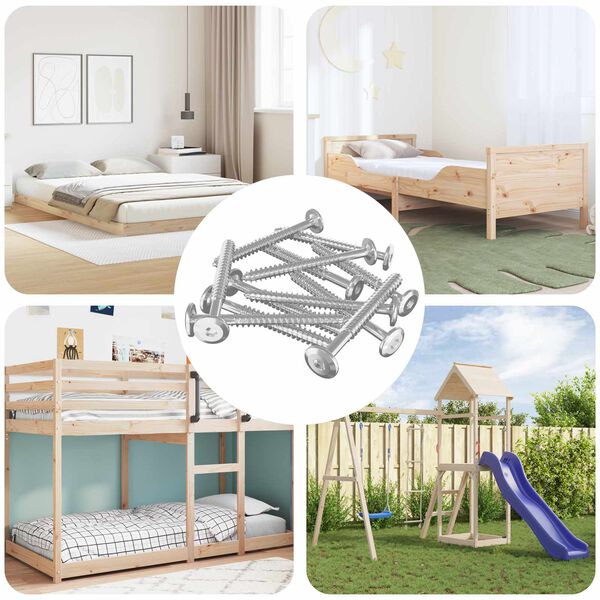 vidaXL Vis en bois 1350 pcs Argent&eacute; Acier