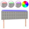 vidaXL T&ecirc;te de lit &agrave; LED Gris clair 144x5x78/88 cm Tissu