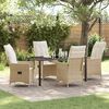 vidaXL Ensemble de salle &agrave; manger pour jardin 5 pcs Beige Poly rotin