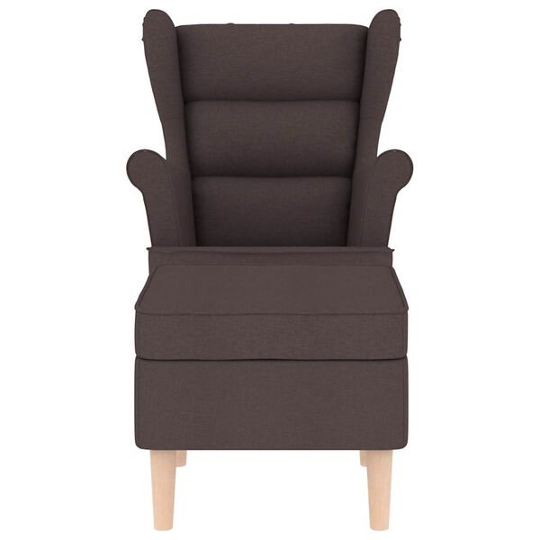 vidaXL Fauteuil avec repose-pied Marron fonc&eacute; Tissu