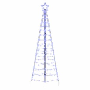 vidaXL Arbre de No&euml;l LED avec piquets au sol Bleu 250 cm Fer
