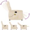vidaXL Fauteuil inclinable de massage beige tissu microfibre
