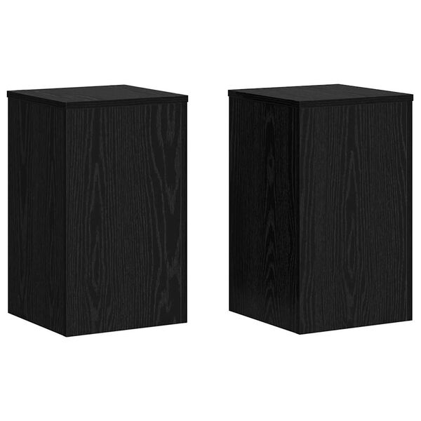 vidaXL Support de Plante 2 pcs Ch&ecirc;ne noir 30 x 30 x 50 cm