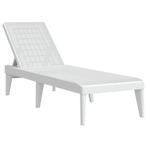 vidaXL Chaise longue blanc 186x60x29 cm PP