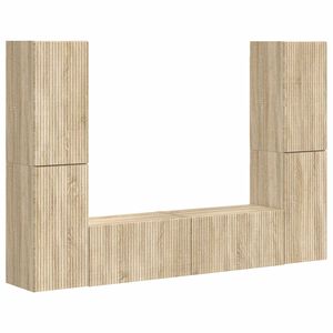 vidaXL Ensemble meuble TV 6 pcs Ch&ecirc;ne Sonoma Bois d'ing&eacute;nierie