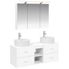vidaXL Ensemble de mobilier de salle de bain 4 pcs Blanc
