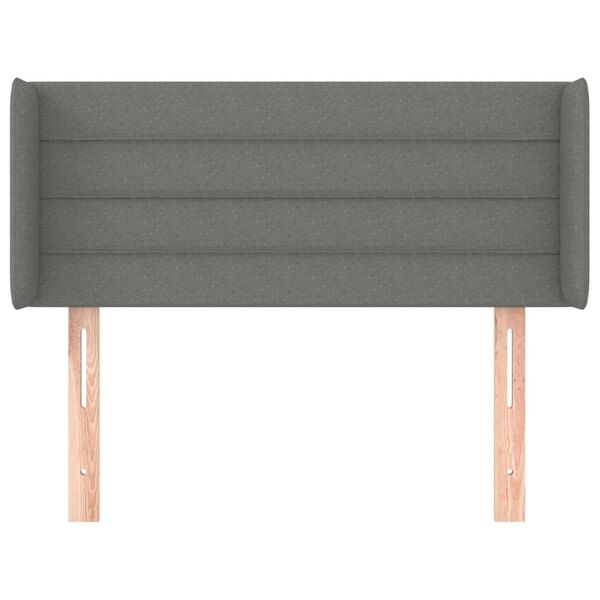 vidaXL T&ecirc;te de lit avec oreilles Gris fonc&eacute; 83x16x78/88 cm Tissu