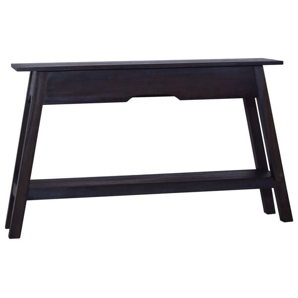 vidaXL Table console Noir 120x30x75 cm Bois d'acajou massif