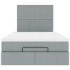 vidaXL Cadre de lit ottoman avec matelas gris clair 120x190 cm tissu