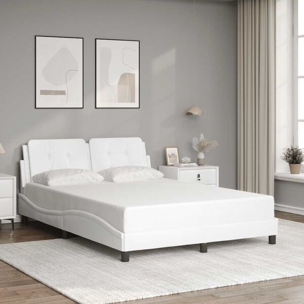 vidaXL Cadre de lit sans matelas Zadar blanc 140x200 cm similicuir