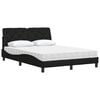 vidaXL Lit avec matelas noir 140x190 cm tissu
