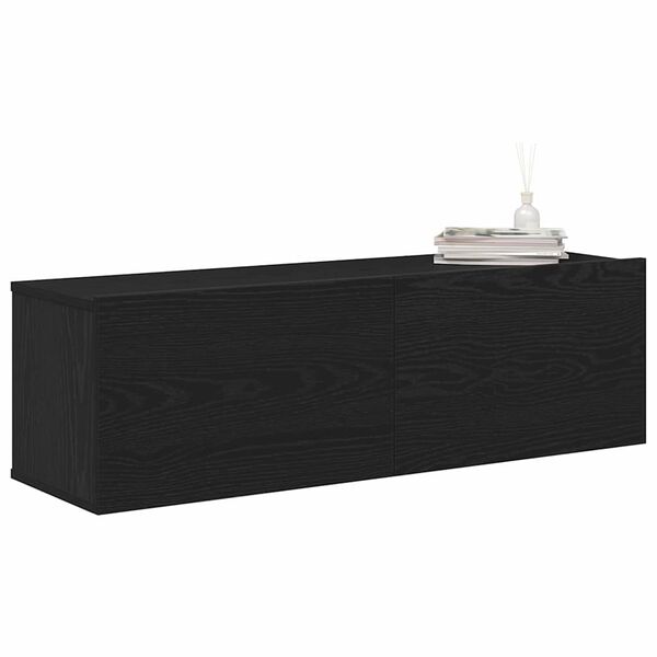 vidaXL Meuble TV 2 pcs Noir 100 x 30 x 30 cm Bois d'ingénierie