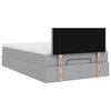 vidaXL Lit ottoman avec matelas gris clair 120x190 cm tissu