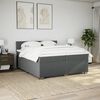 vidaXL Sommier &agrave; lattes de lit avec matelas Gris fonc&eacute; 200x200cm Tissu