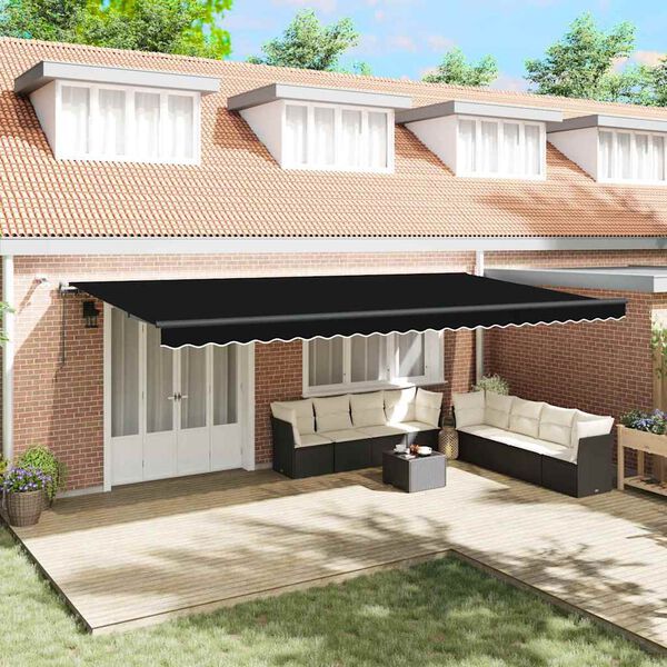 vidaXL Tissu de auvent avec Noir 600 &times; 300 cm Polyester