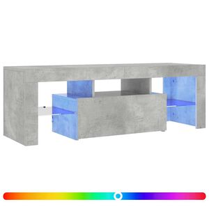 vidaXL Meuble TV avec lumi&egrave;res LED gris b&eacute;ton 120x35x40 cm