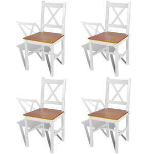 vidaXL Chaises à manger lot de 4 blanc bois de pin