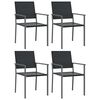 vidaXL Chaises de jardin lot de 4 noir 54x62,5x89 cm r&eacute;sine tress&eacute;e