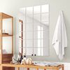 vidaXL Carreau de miroir 24 pcs Carré Verre