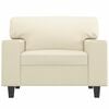 vidaXL Fauteuil Cr&egrave;me 60 cm Similicuir