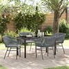 vidaXL Ensemble de salle &agrave; manger pour jardin avec coussin 5 pcs Gris