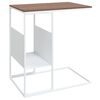 vidaXL Table d'appoint Blanc 55x36x59,5 cm Bois d'ing&eacute;nierie