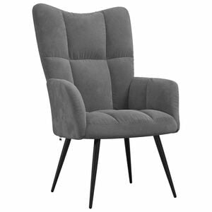 vidaXL Chaise de relaxation Gris fonc&eacute; Velours