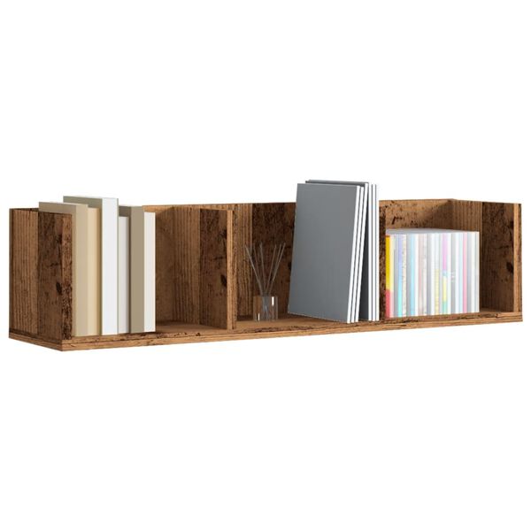 vidaXL &Eacute;tag&egrave;re murale &agrave; CD vieux bois 75x18x18 cm bois d'ing&eacute;nierie