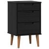 vidaXL Cabinet de chevet avec tiroir Noir 40 x 35 x 65 cm Pin massif