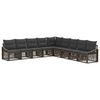 vidaXL Ensemble de canap&eacute; de jardin 9 pc Gris polyrotin