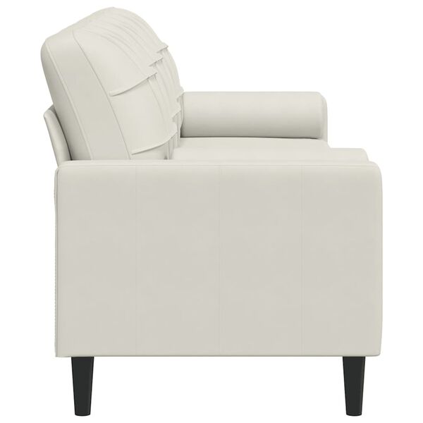 vidaXL Canapé 3 places avec oreillers décoratifs crème 210 cm velours
