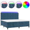 vidaXL Sommier &agrave; lattes de lit matelas et LED Bleu fonc&eacute; 200x200 cm