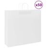 vidaXL Sacs en papier 50 pcs avec poign&eacute;es blanc 54x15x49 cm