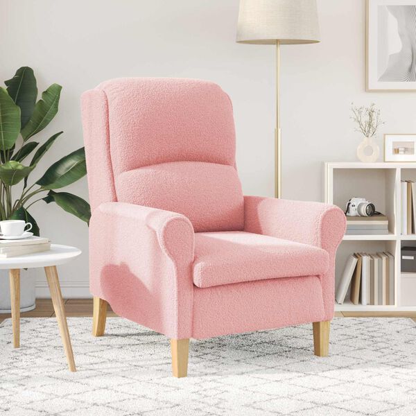 vidaXL fauteuil Rose 76 x 94 x 102 cm Tissu en Sherpa doux