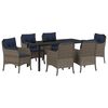 vidaXL Ensemble de salle &agrave; manger pour jardin 7 pc Gris polyrotin