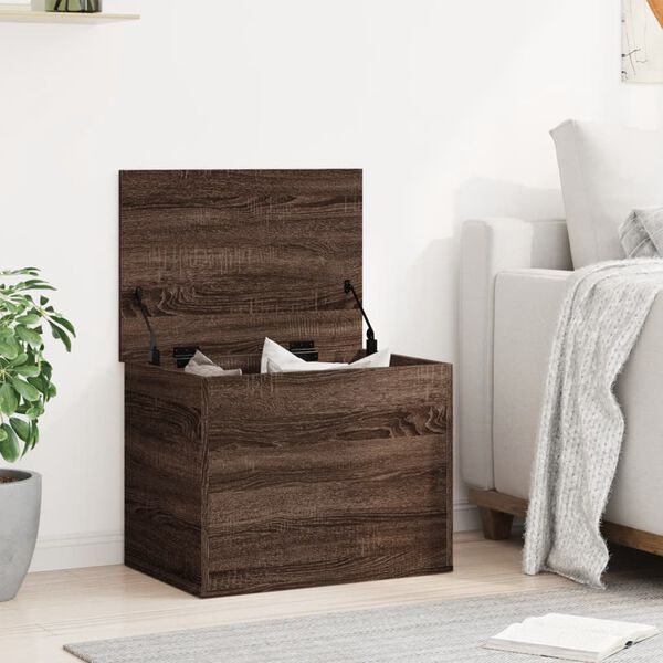 vidaXL Bo&icirc;te de rangement ch&ecirc;ne marron 60x42x46 cm bois d'ing&eacute;nierie