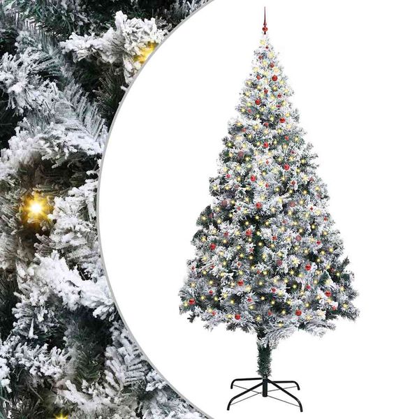 vidaXL Arbre de Noël artificiel pré-éclairé avec ensemble de boules