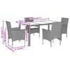 vidaXL Ensemble &agrave; manger de jardin et coussins 5 pcs noir rotin acacia