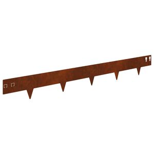 vidaXL Bordure de Pelouse 20 pc 100 x 12 cm Acier Rouill&eacute;