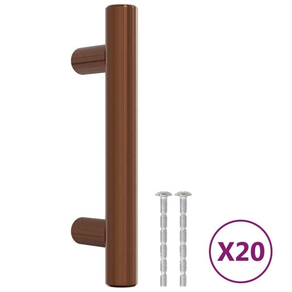 vidaXL Poign&eacute;es d'armoire 20 pcs bronze 64 mm acier inoxydable