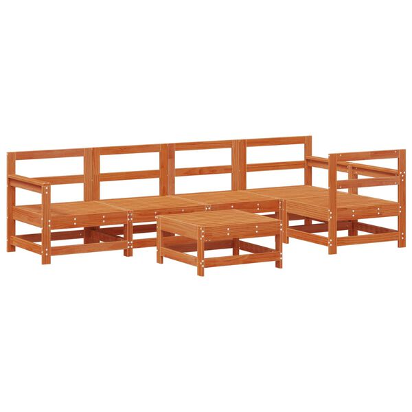 vidaXL Ensemble de salon de jardin 6 pcs Brun Cir&eacute; Pin massif