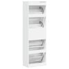 vidaXL Armoire à chaussures 4 tiroirs rabattables blanc 60x34x187,5 cm